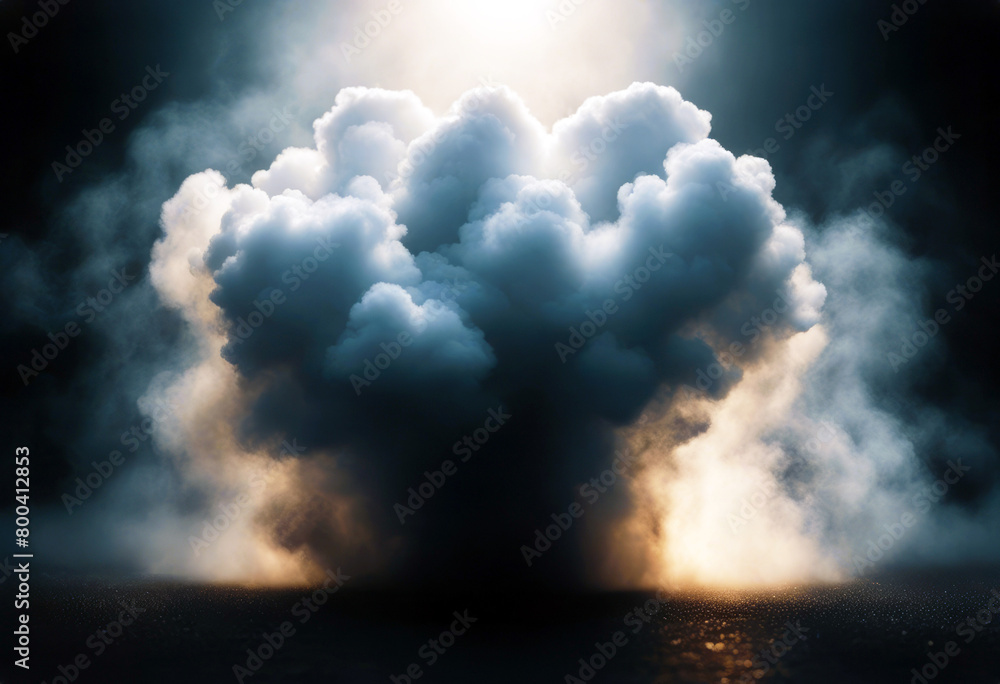 Poster 'black smoke design style dark illustration art empty middle gital background exploding fog effect c