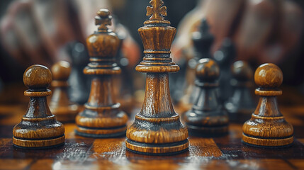 Fototapeta premium chess pieces on the board