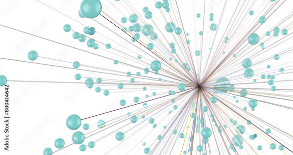 Poster Falling cyber particles. Big data stream. 3d
