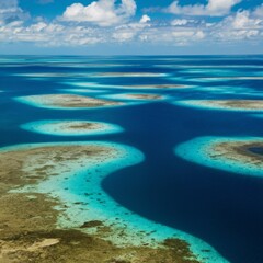 An Illustration of the great blue hole in Belize, Deep blue chasm, Deep abyss.