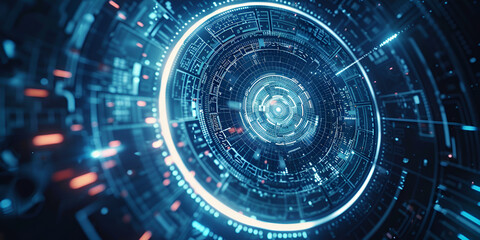 Fototapeta premium Futuristic phone wallpaper with blue and black colour scheme on transparent background