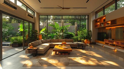Modern Eco-Conscious Interior Design, generative ai