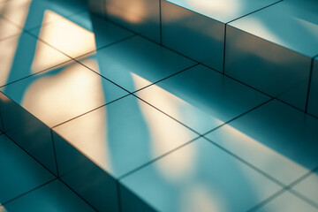 Abstract Light and Shadow Play on Staircase