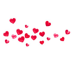 Heart Background. February Design For Mother. Romance Frame. Red Art Backdrop. Abstract Illustration For Engagement. Rose Graphic Sparkle. Pink Heart Background.