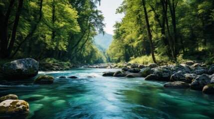 Naklejka premium Rivers that chuckle and giggle as they meander through forests and valleys, their laughter echoing through the landscape