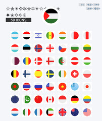 International Flags icons vector image