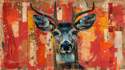 Bold Buck: A Vibrant Pop Art Collage, generative ai