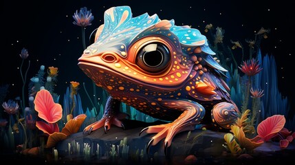 Surreal Space Pets digital gallery, showcasing fantastical creatures designed with vibrant, cosmic patterns and otherworldly features