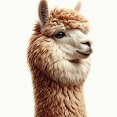 llama alpaca on white