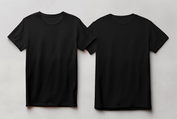 Versatile Black Shirt Mockup Blank black shirt mock up template Front And Back View