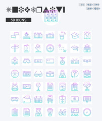 University icons vector image