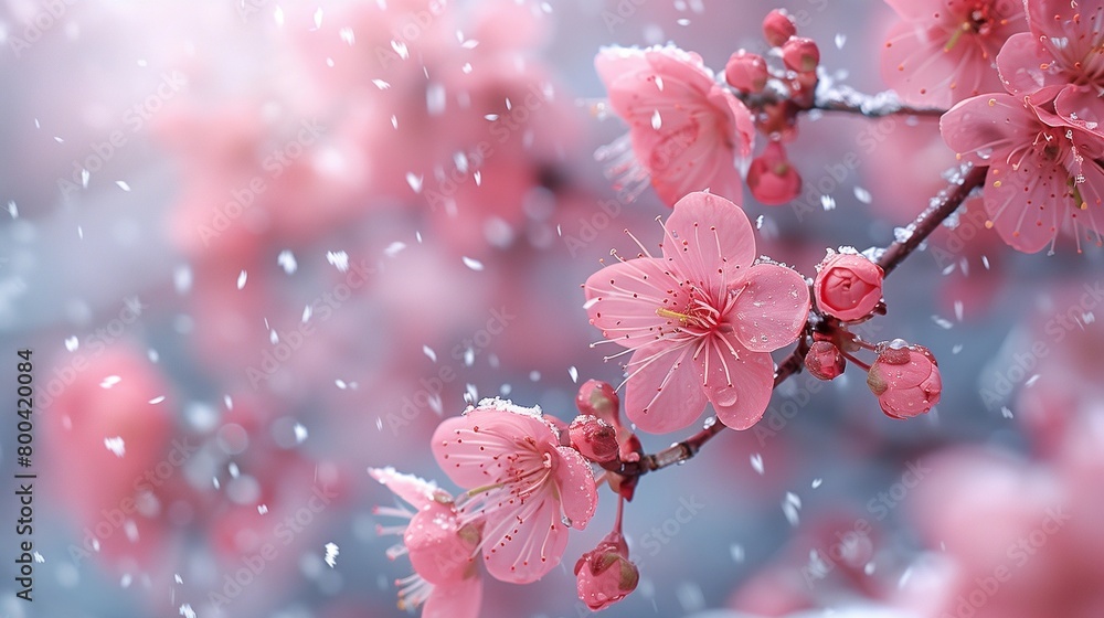 Sticker Fleeting Beauty: Cherry Blossoms in Full Bloom, generative ai