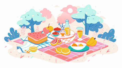Summertime Picnic Bliss with Delicious Food and Drinks