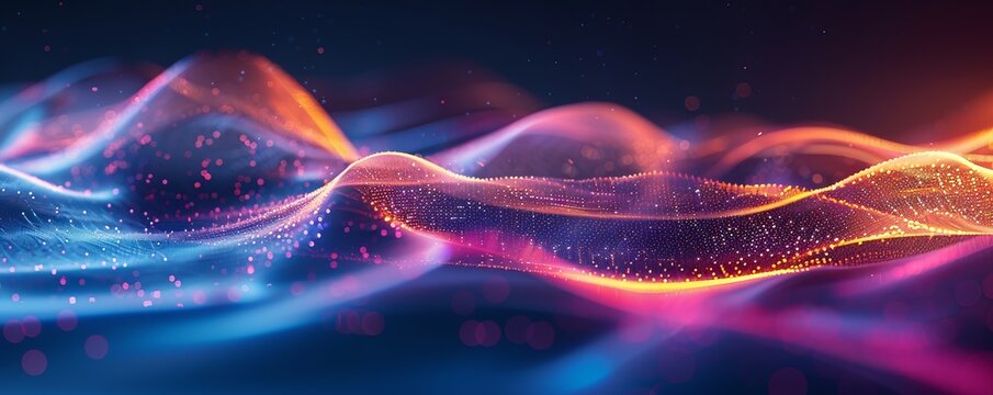 ull frame shot of abstract background with colorful wavy lines