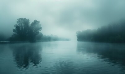 Fototapeta premium fog over the river