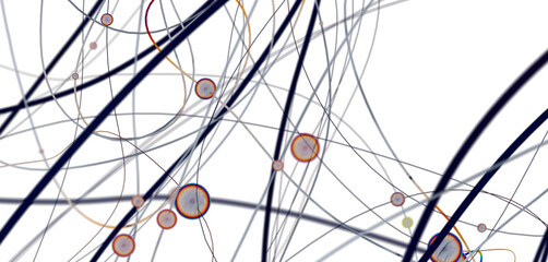 network shape. Abstract 3D render