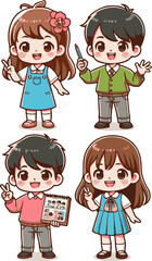 children in poses