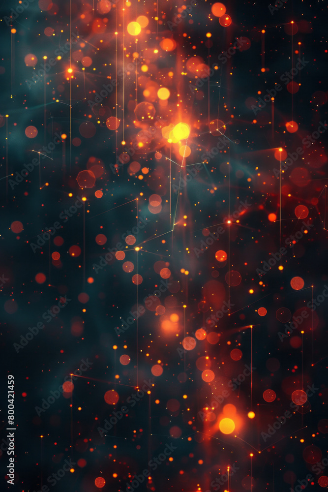 Poster A seamless pattern of an artificial intelligence grid, with algorithmic data processing paths,