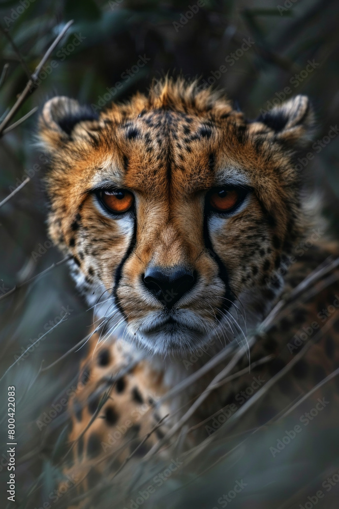 Poster a design where the patterns of a cheetah's coat flow into speed lines, emphasizing their incredible 