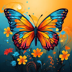 banner illustration background abstract butterflies shape with flowers and,vertical collection of colorful seamless borders with butterflie
generate ai