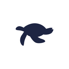 Sea turtle vector outline for icons and logos on isolated background.