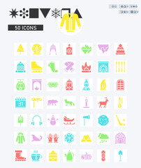 Winters icons vector image