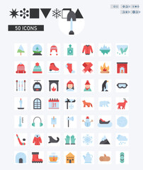 Winters icons vector image