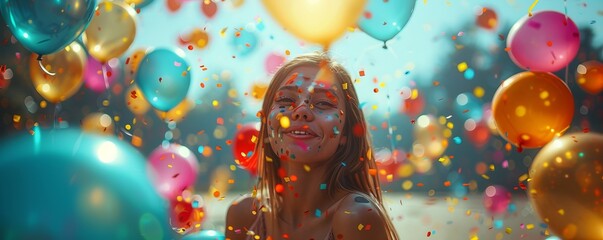 Zoomer model. Birthday. Celebrative mood. Excitement