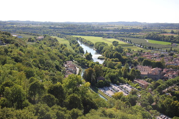 Mantova Italy 10 09 2023 . Red tiled roofs in the city of Mantua.