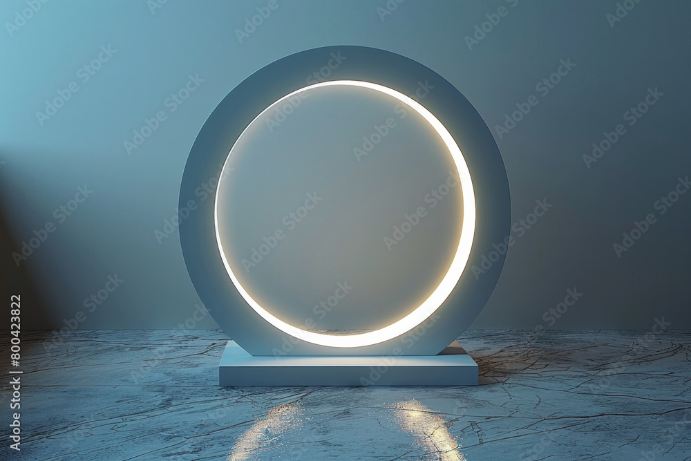 Poster A sleek design featuring a single, perfect circle centered on a stark white canvas, symbolizing completeness and simplicity,