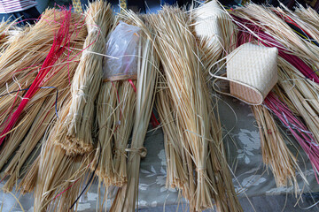 bamboo processed into fiber and dried