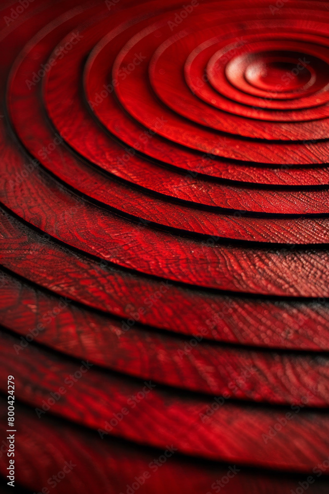 Fototapete a composition with several concentric circles, each a slightly darker shade of red, emanating from a