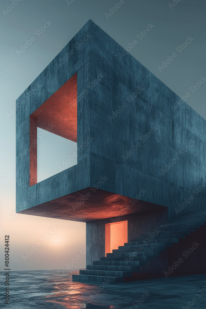 Poster A design featuring a subtle gradient within a perfect square, shifting from white at one corner to black at the opposite,