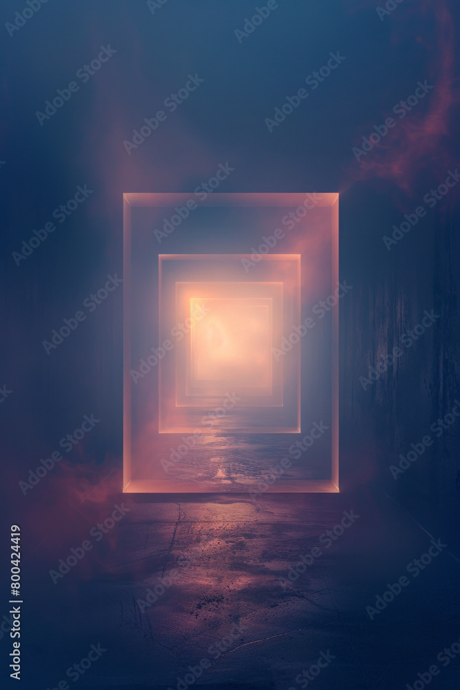 Fototapete a design featuring a subtle gradient within a perfect square, shifting from white at one corner to b