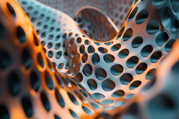 Wavy Perforated Surface with Light Effects
