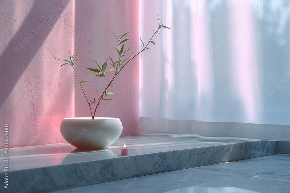 Poster a soft gradient from blush pink to white, offering a gentle and subtle background for wellness or be