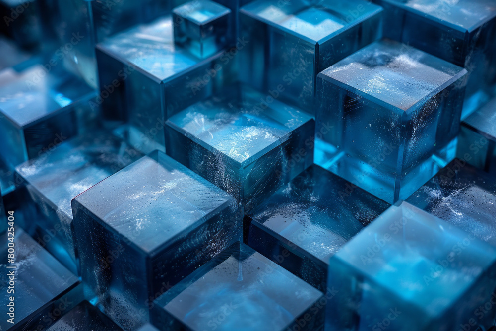 Fototapete A pattern of pulsating geometric shapes that expand and contract, symbolizing the dynamic nature of digital growth,