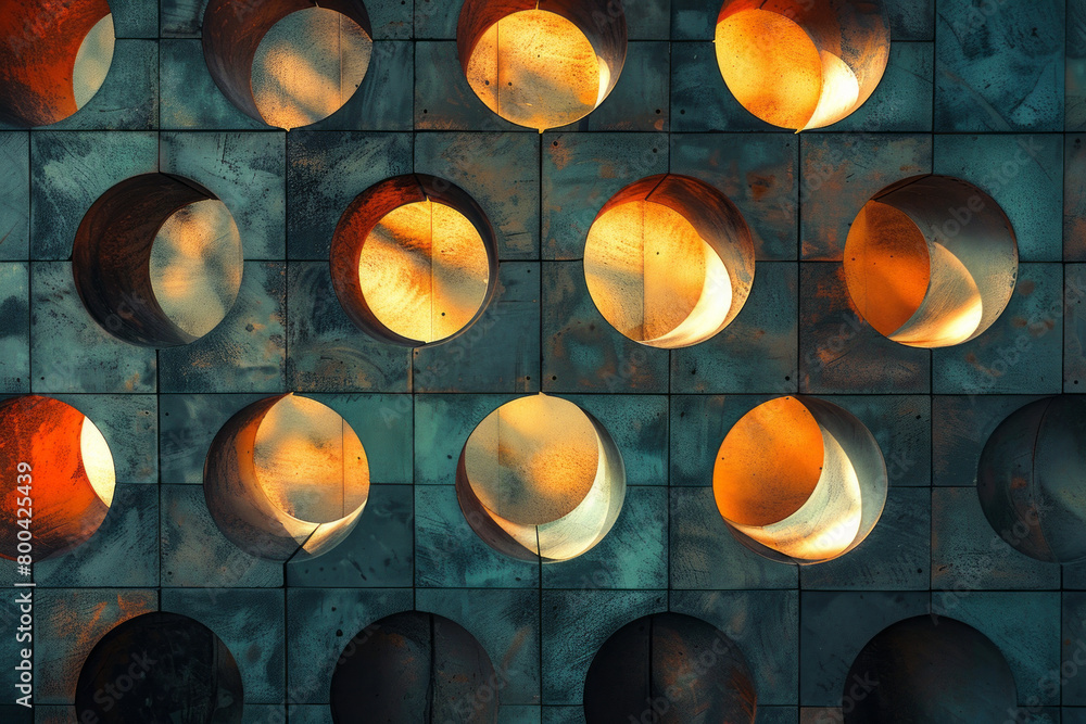 Poster A pattern of pulsating geometric shapes that expand and contract, symbolizing the dynamic nature of digital growth,