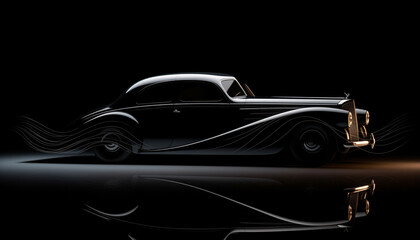 Elegant lines form a car silhouette