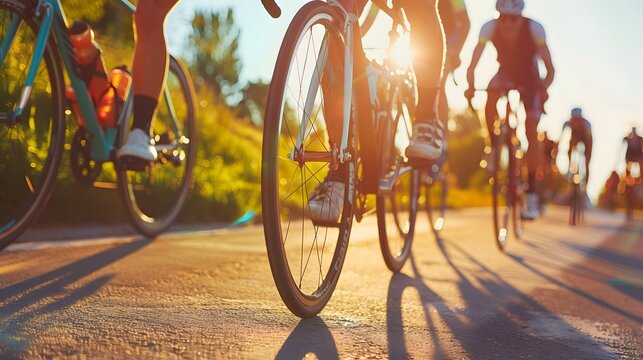 Exhilarating Ride - Cyclists Racing Amidst Rolling Hills