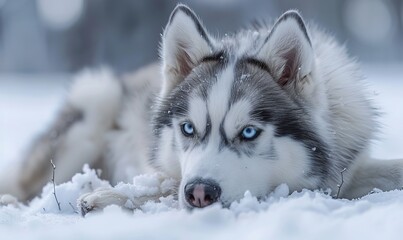 Naklejka premium husky puppy