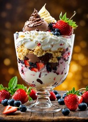 vanilla cream with berries