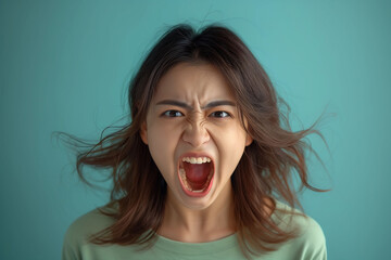 Intensity Unleashed: Woman's Furious Scream