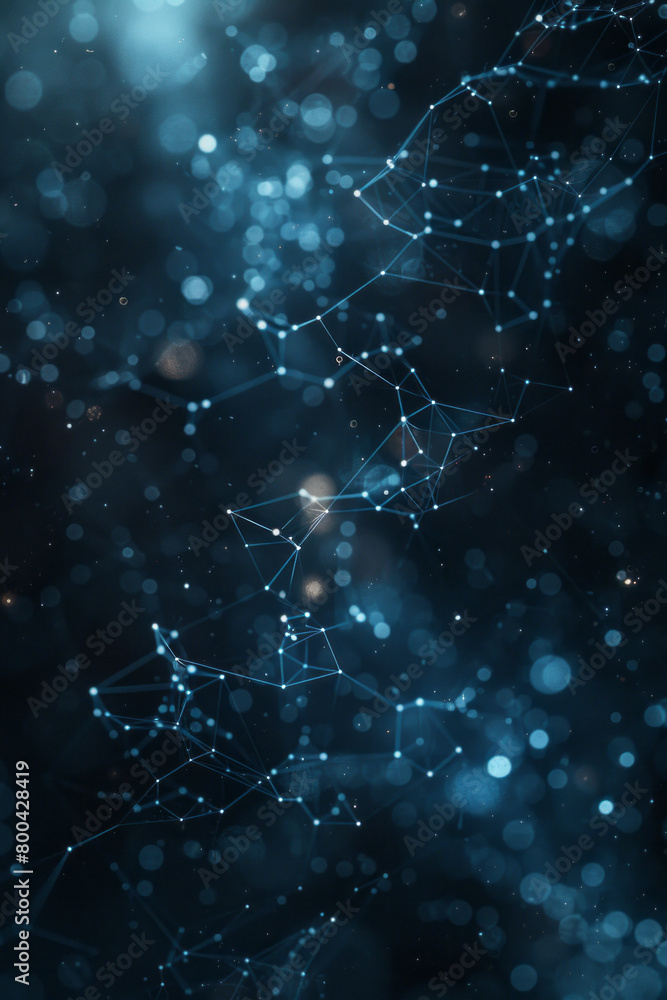 Poster an abstract representation of a network of nodes connecting and expanding, symbolizing successful co