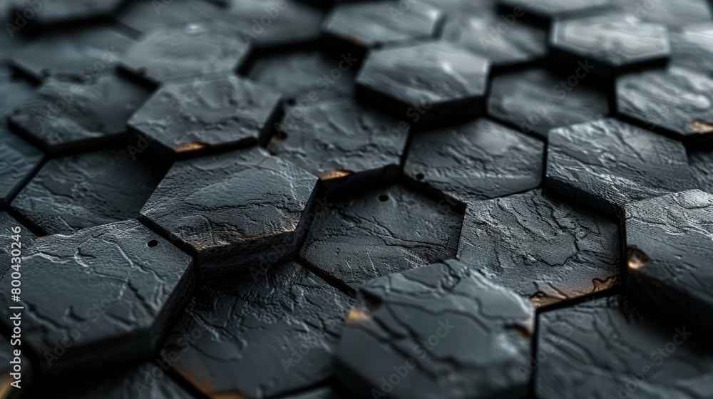 Canvas Prints High-resolution 3D clay mosaic of hexagons, creating a vivid, futuristic texture