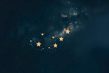 Obraz na płótnie Canvas A logo featuring a celestial star cluster, symbolizing aspiration and dreams