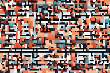 Abstract patterns inspired by retro pixel art and digital graphics