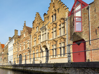 Belgium historic building view famous place to tourism, Bruges, Belgium historic canals at daytime