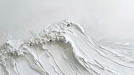A poetic and serene wave with soft brushstrokes, elegantly displayed on a clean white canvas.
