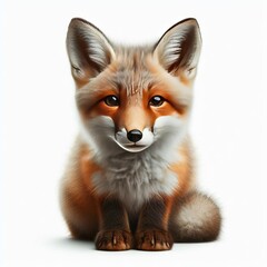 red fox vulpes on white